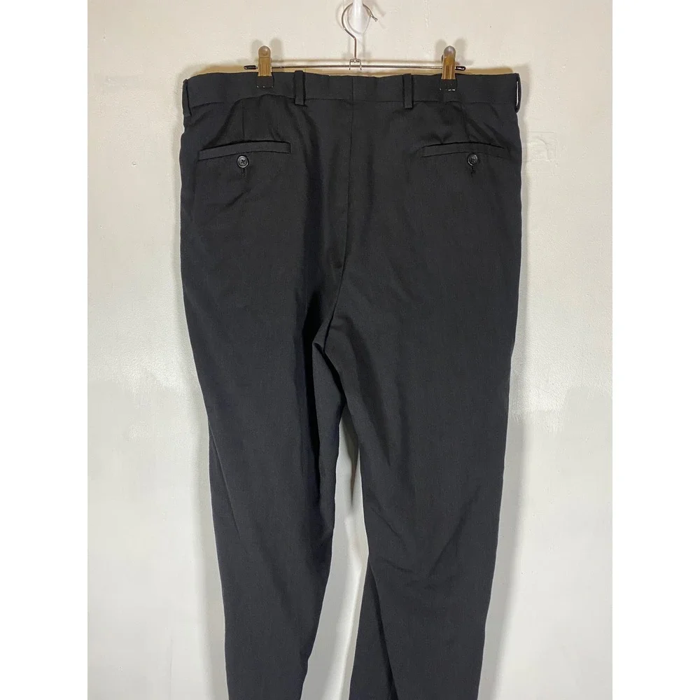 Pronto Uomo 36x32 Black 100% Wool Dress Pants Flat Front Career Office